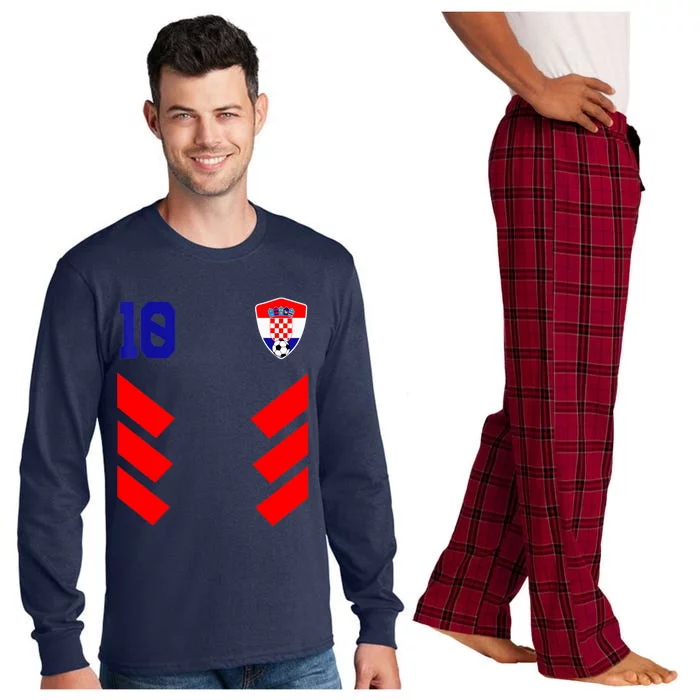 Croatia Soccer Jersey Retro 10 Croatian Football Long Sleeve Pajama Set