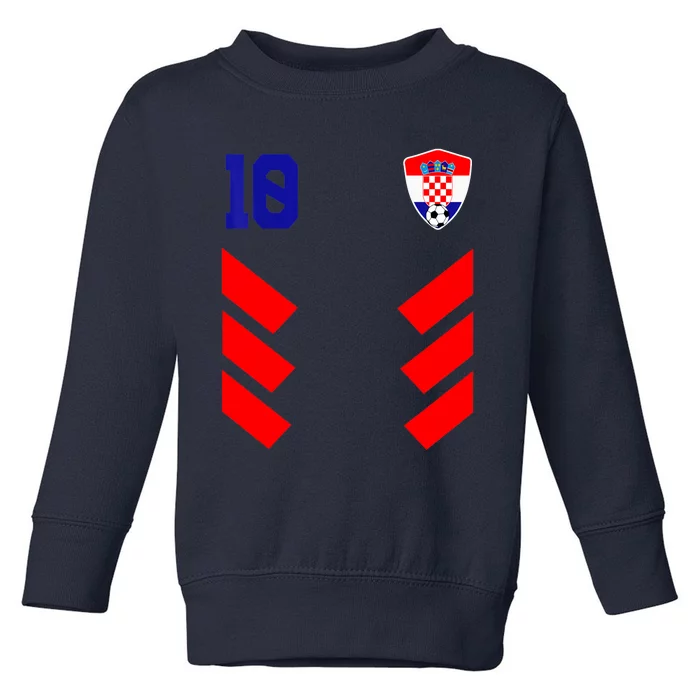 Croatia Soccer Jersey Retro 10 Croatian Football Toddler Sweatshirt