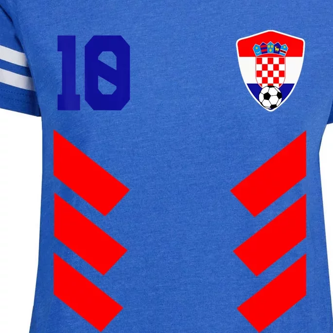 Croatia Soccer Jersey Retro 10 Croatian Football Enza Ladies Jersey Football T-Shirt