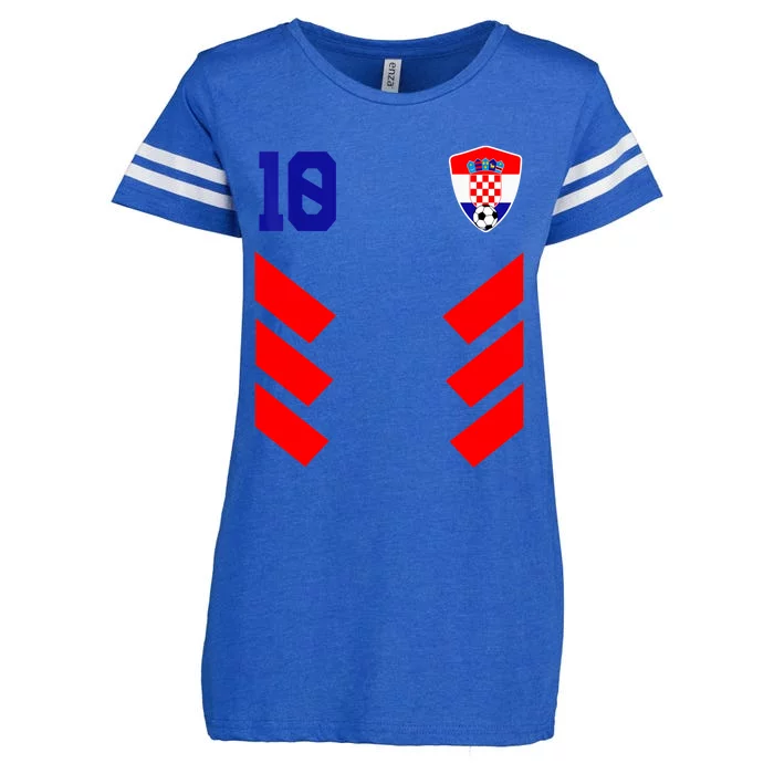 Croatia Soccer Jersey Retro 10 Croatian Football Enza Ladies Jersey Football T-Shirt