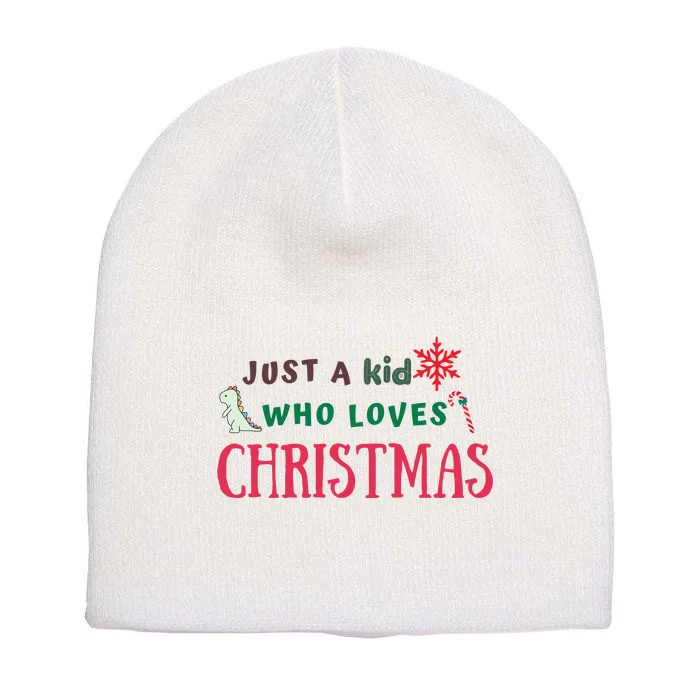 Christmas Sweatshirt Just A Who Loves Christmas Xmas Gift Holiday Top Winter Short Acrylic Beanie