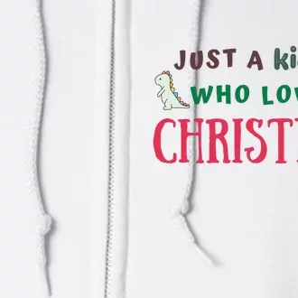 Christmas Sweatshirt Just A Who Loves Christmas Xmas Gift Holiday Top Winter Full Zip Hoodie