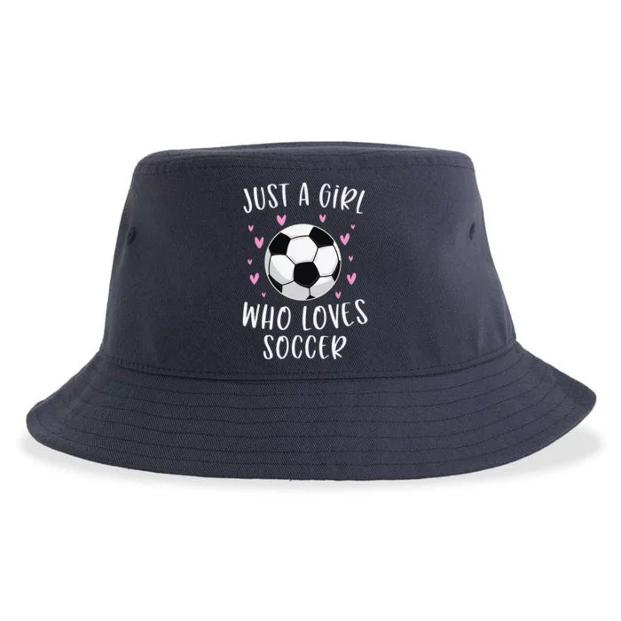 Cute Soccer Just A Girl Who Loves Soccer Sustainable Bucket Hat