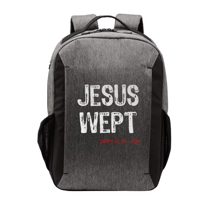 Christian Scripture Jesus Wept Vector Backpack