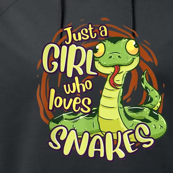 Cute Snake Just A Girl Who Loves Snakes Performance Fleece Hoodie