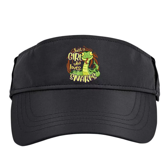 Cute Snake Just A Girl Who Loves Snakes Adult Drive Performance Visor