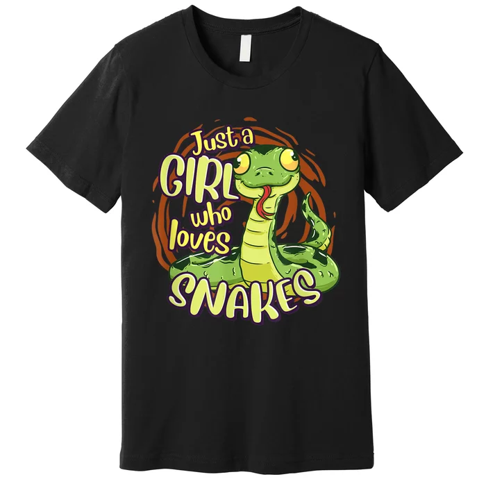 Cute Snake Just A Girl Who Loves Snakes Premium T-Shirt