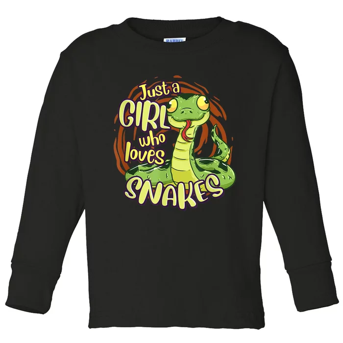 Cute Snake Just A Girl Who Loves Snakes Toddler Long Sleeve Shirt