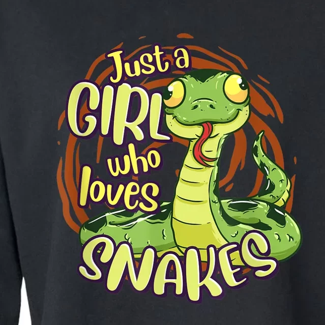 Cute Snake Just A Girl Who Loves Snakes Cropped Pullover Crew