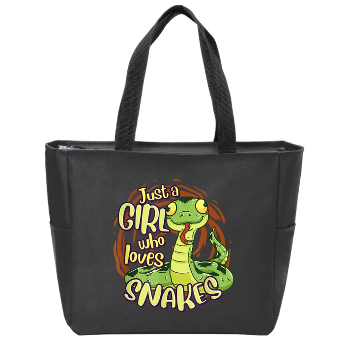 Cute Snake Just A Girl Who Loves Snakes Zip Tote Bag