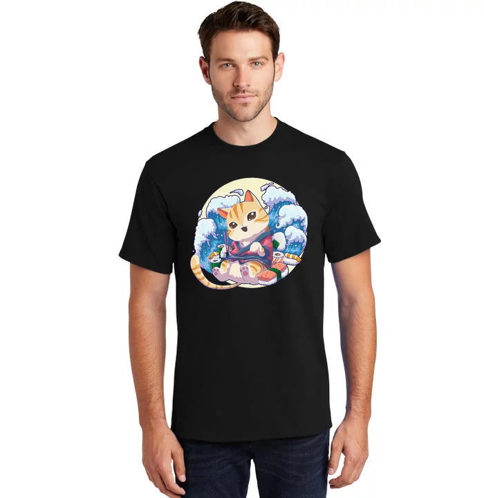 Cat Sushi Japanese Anime Kawaii Neko Tall T-Shirt