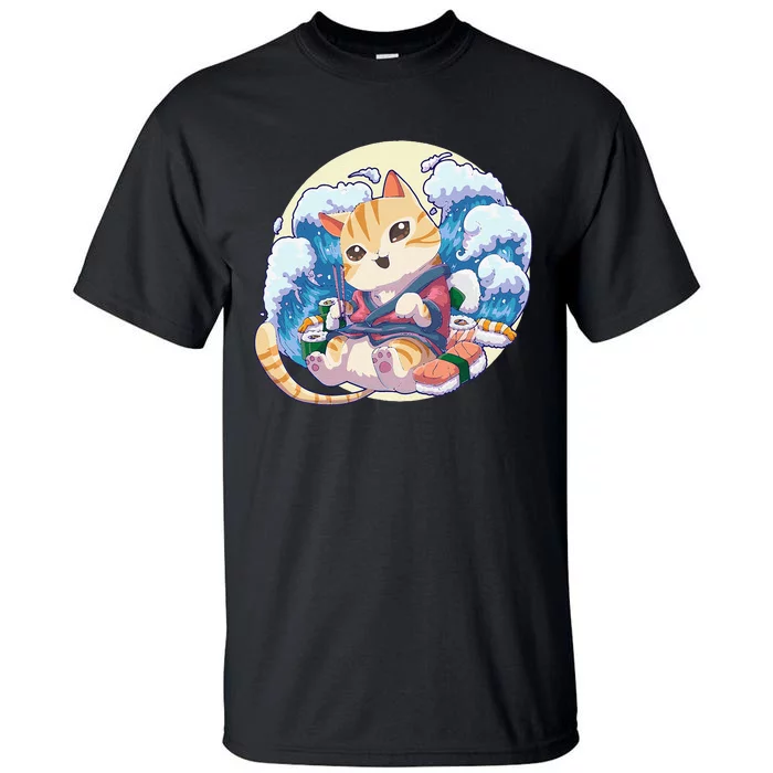 Cat Sushi Japanese Anime Kawaii Neko Tall T-Shirt