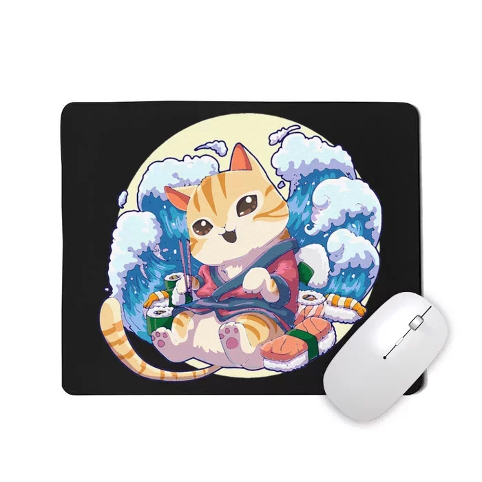 Cat Sushi Japanese Anime Kawaii Neko Mousepad