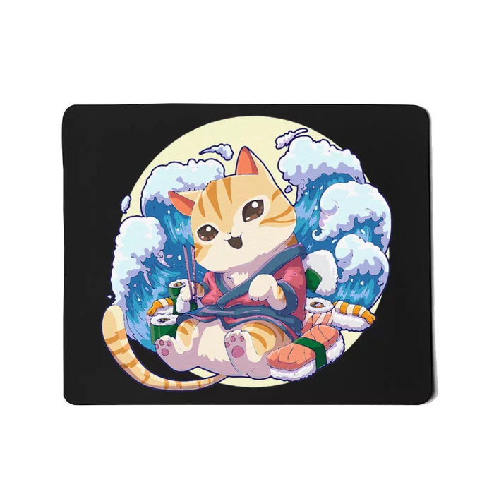 Cat Sushi Japanese Anime Kawaii Neko Mousepad