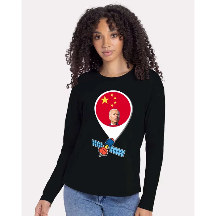 Chinese Spy Joe Biden Balloon Funny Womens Cotton Relaxed Long Sleeve T-Shirt