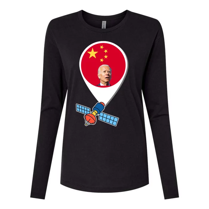 Chinese Spy Joe Biden Balloon Funny Womens Cotton Relaxed Long Sleeve T-Shirt