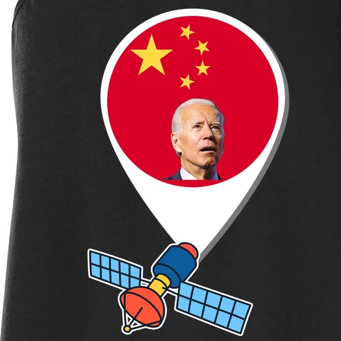 Chinese Spy Joe Biden Balloon Funny Women's Racerback Tank