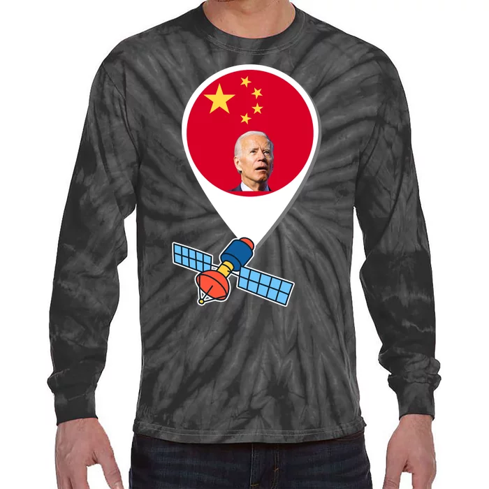 Chinese Spy Joe Biden Balloon Funny Tie-Dye Long Sleeve Shirt