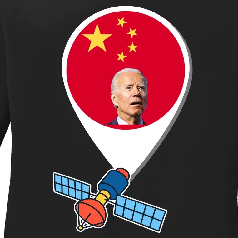 Chinese Spy Joe Biden Balloon Funny Ladies Long Sleeve Shirt