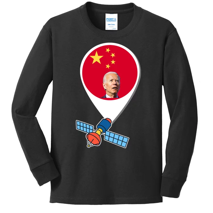 Chinese Spy Joe Biden Balloon Funny Kids Long Sleeve Shirt