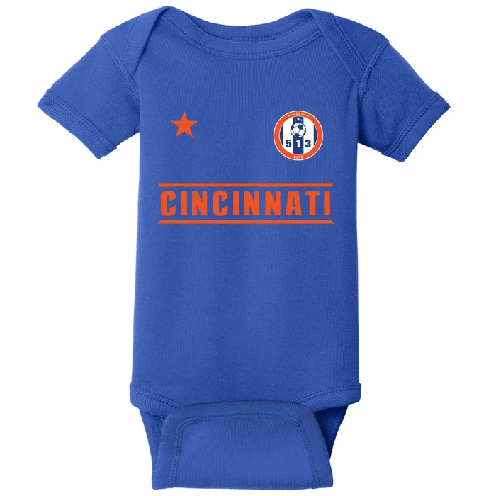 Cincinnati Soccer Jersey 513 Original Royal Design Cute Gift Baby Bodysuit