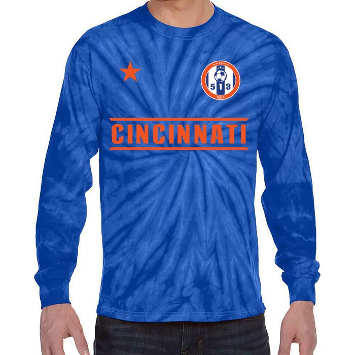 Cincinnati Soccer Jersey 513 Original Royal Design Cute Gift Tie-Dye Long Sleeve Shirt