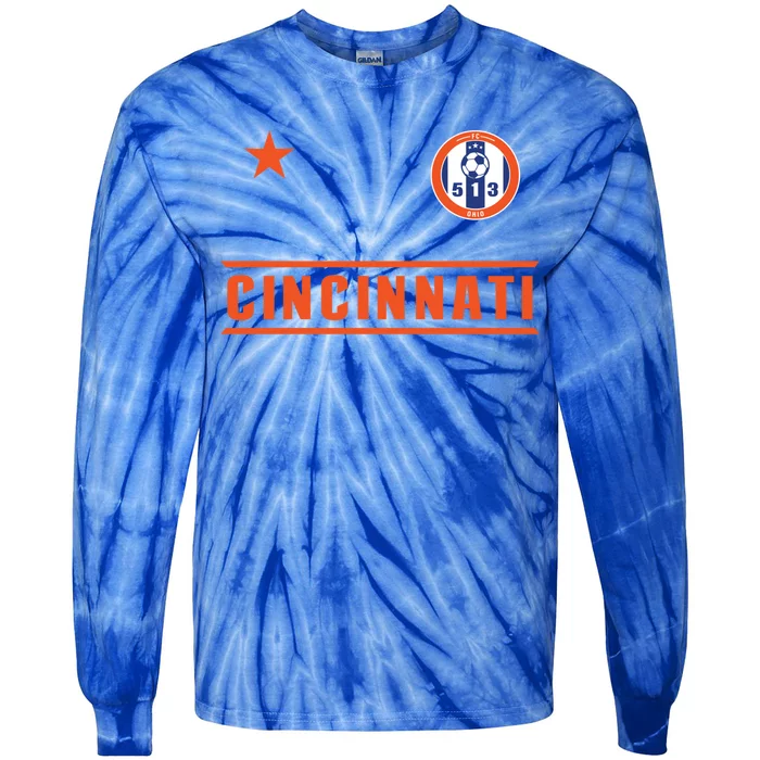 Cincinnati Soccer Jersey 513 Original Royal Design Cute Gift Tie-Dye Long Sleeve Shirt