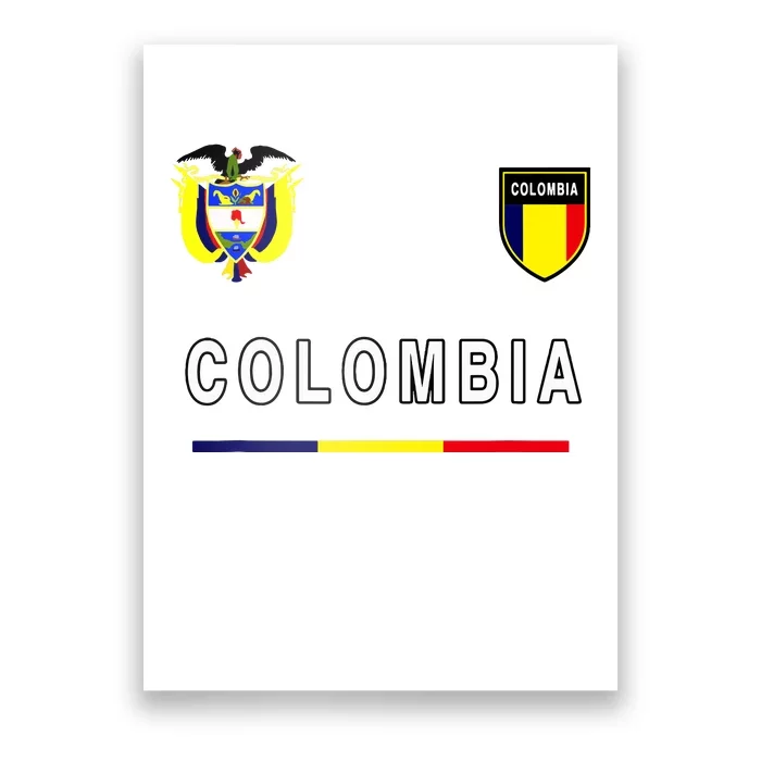 Colombia Sportsoccer Jersey Flag Poster