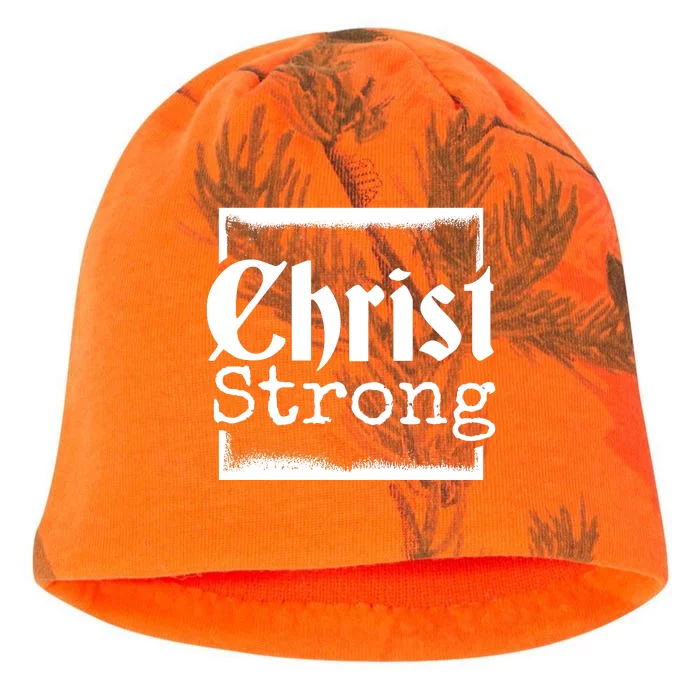 Christ Strong Jesus Lover Gift Kati - Camo Knit Beanie