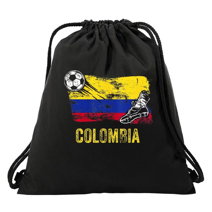 Colombia Soccer Jersey Fan Gallery Cheer Lady Mom Family Drawstring Bag