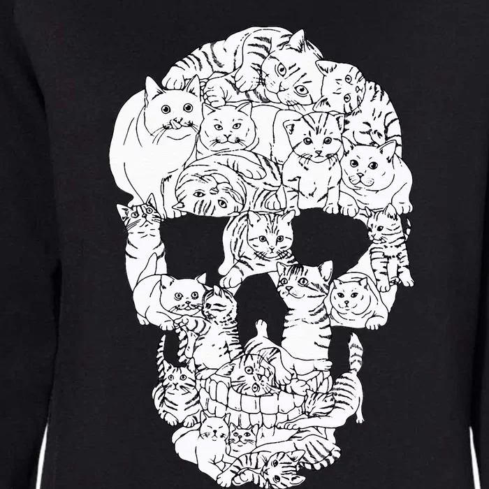 Cat Skull Kitty Skeleton Halloween Goth Punk Emo Gift Womens California Wash Sweatshirt