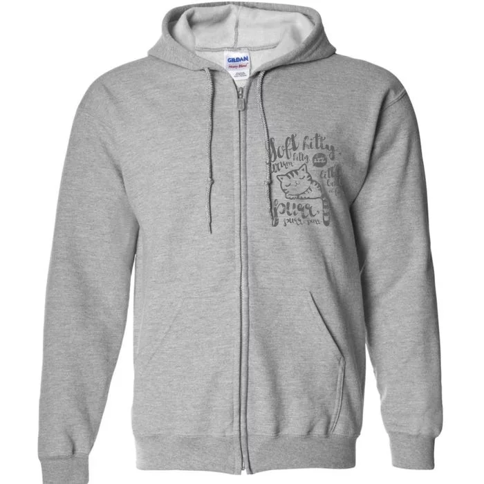 Cute Soft Kitty Warm Kitty Happy Kitty Sleepy Kitty Full Zip Hoodie