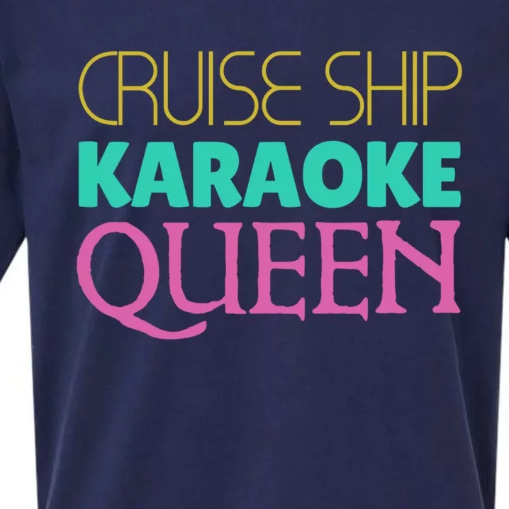 Cruise Ship Karaoke Queen Gift Sueded Cloud Jersey T-Shirt