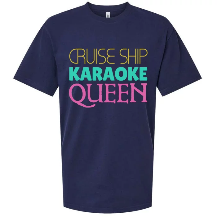 Cruise Ship Karaoke Queen Gift Sueded Cloud Jersey T-Shirt