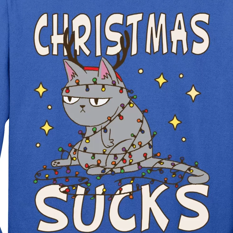 Christmas Sucks Kitty Merry Christmas Cat Gift Long Sleeve Shirt