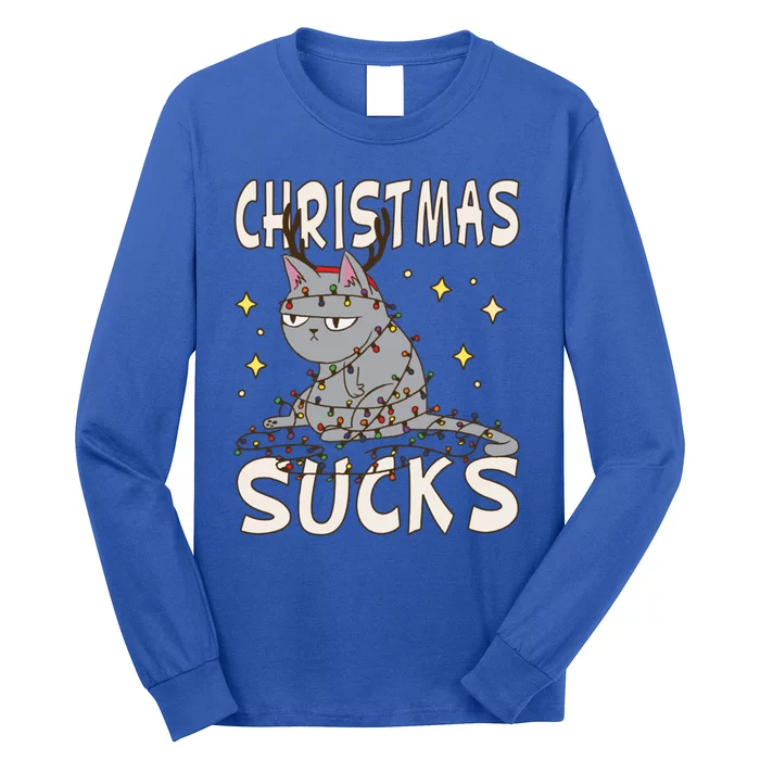 Christmas Sucks Kitty Merry Christmas Cat Gift Long Sleeve Shirt