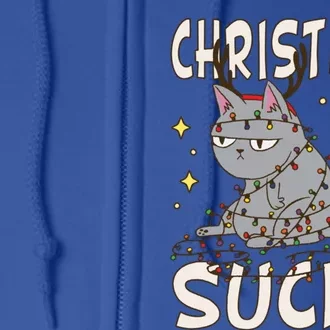 Christmas Sucks Kitty Merry Christmas Cat Gift Full Zip Hoodie