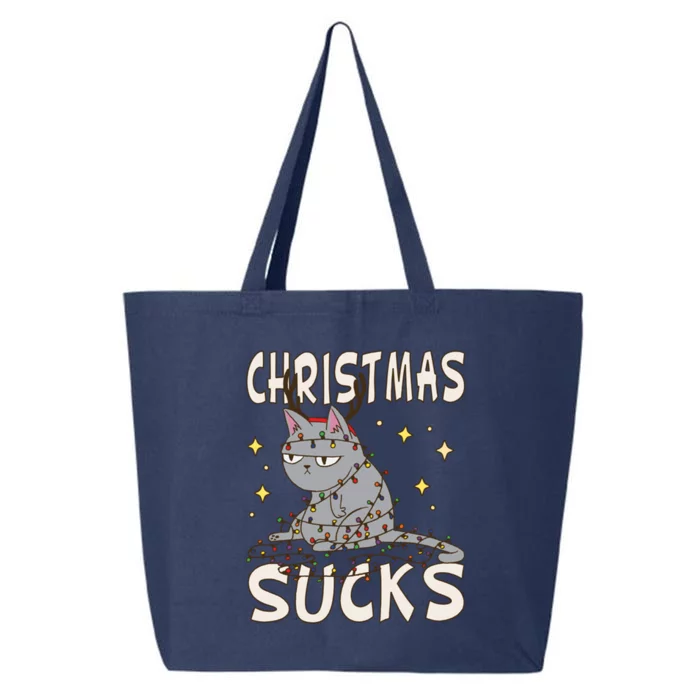 Christmas Sucks Kitty Merry Christmas Cat Gift 25L Jumbo Tote