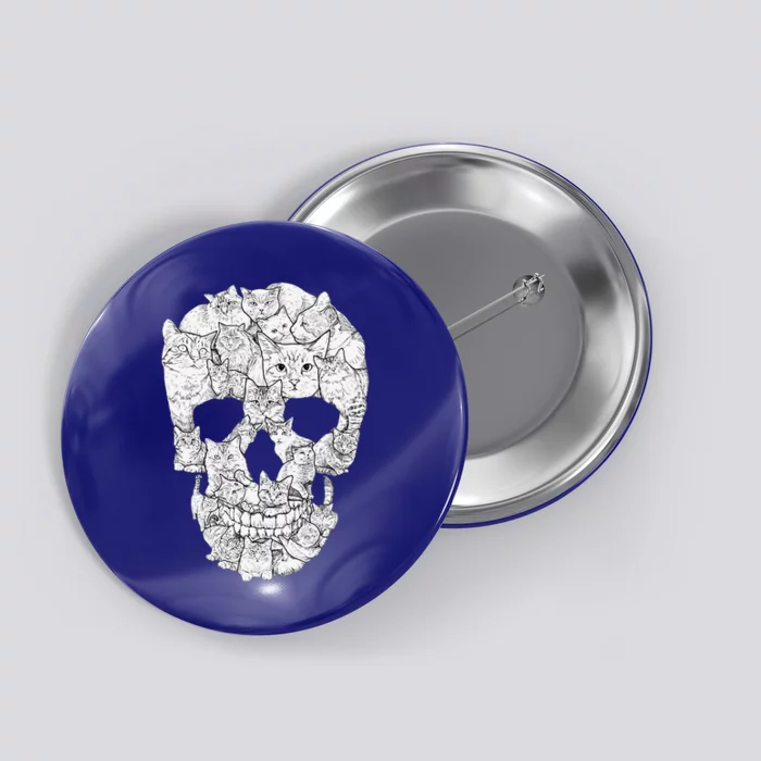 Cat Skull Kitty Skeleton Halloween Costume Idea Button