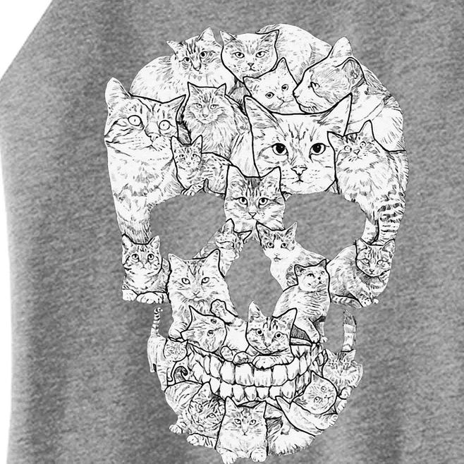 Cat Skull Kitty Skeleton Halloween Costume Idea Women’s Perfect Tri Rocker Tank