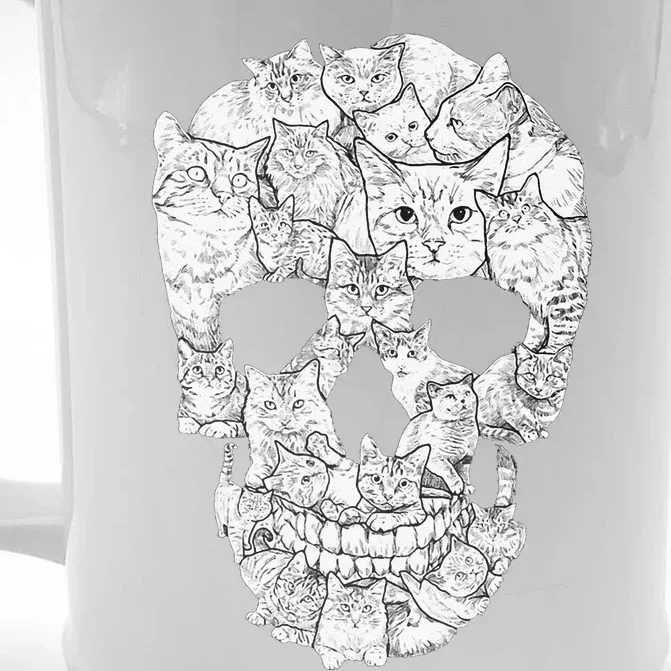 Cat Skull Kitty Skeleton Halloween Costume Idea Front & Back Beer Stein