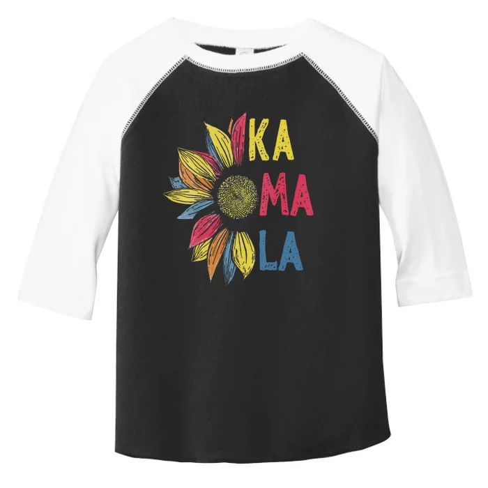 Colorful Sunflower Kamala Harris Toddler Fine Jersey T-Shirt