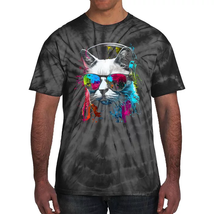 Cat Sunglasses Kitten Cat Love Cat Owner Tie-Dye T-Shirt