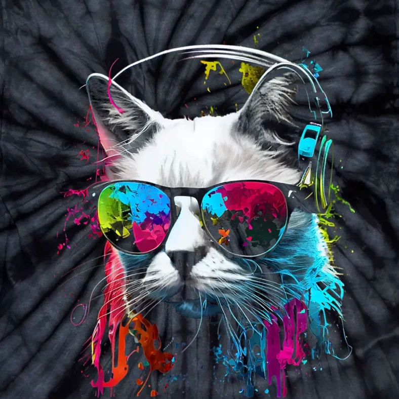 Cat Sunglasses Kitten Cat Love Cat Owner Tie-Dye T-Shirt