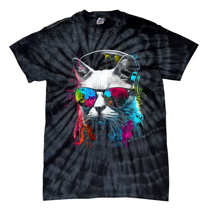 Cat Sunglasses Kitten Cat Love Cat Owner Tie-Dye T-Shirt