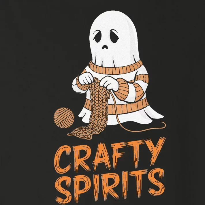 Crafty Spirits Knitting Ghost Design For Halloween Fun Toddler Long Sleeve Shirt