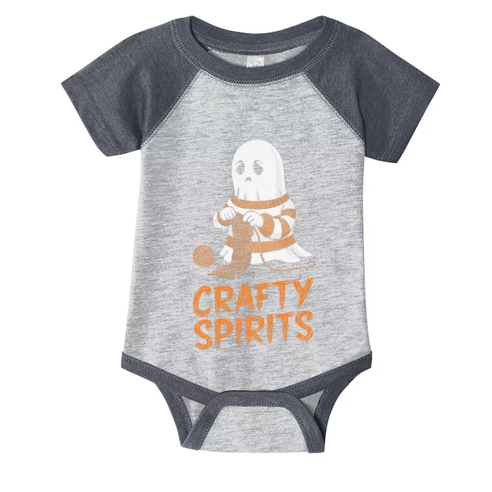 Crafty Spirits Knitting Ghost Design For Halloween Fun Infant Baby Jersey Bodysuit