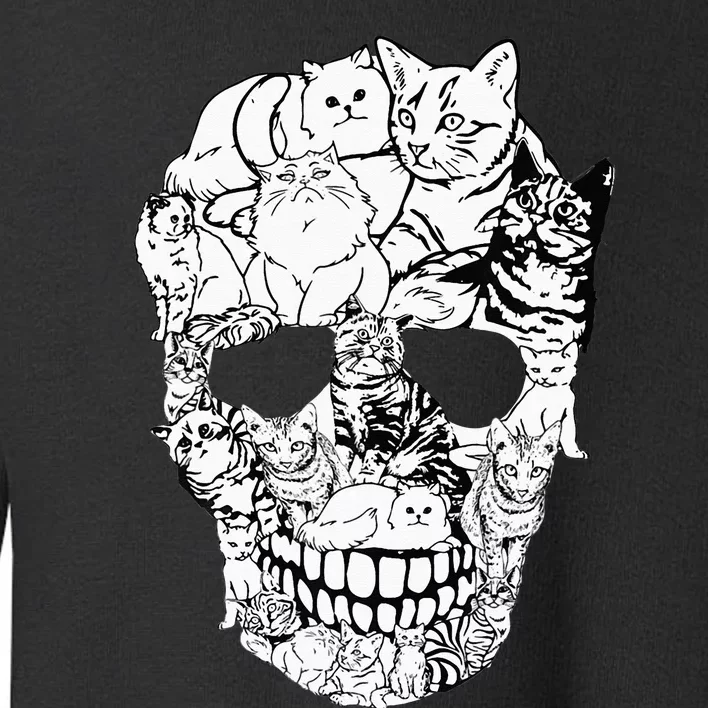 Cat Skull Kitty Skeleton Halloween Costume Skull Cat Toddler Sweatshirt