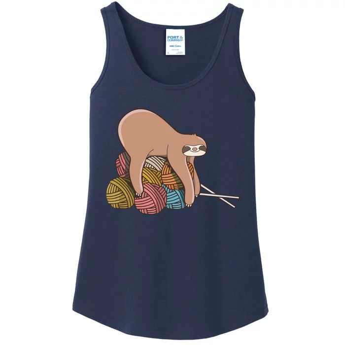 Cute Sloth Knitting Yarn Knitting Wool Ladies Essential Tank