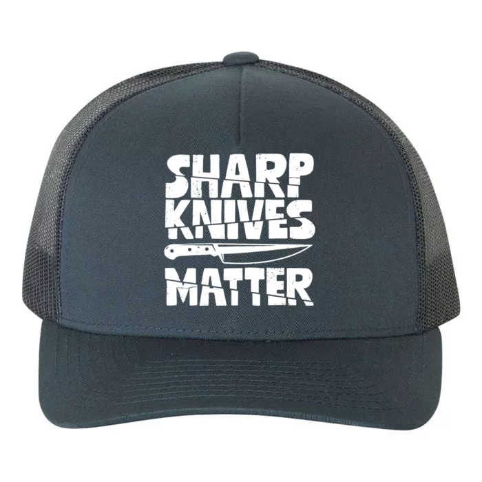 Chef Sharp Knives Matter Funny Cook Cooking Culinary Vintage Yupoong Adult 5-Panel Trucker Hat